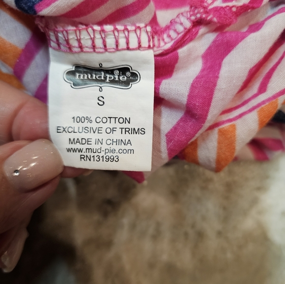 Mud Pie Totable Tunic Beach To Bar Cover-Up Dress Umbrella Print Size Small New - Picture 7 of 9